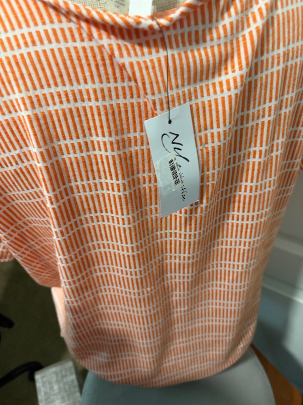 Women's Orange Patterned Button-Front Top - Picture 3 of 3